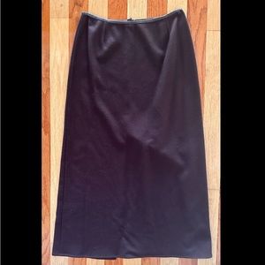 VINTAGE 1990s REBECCA MOSES BROWN WOOL FELT MAXI SKIRT STRAIGHT MADE IN ITALY 12